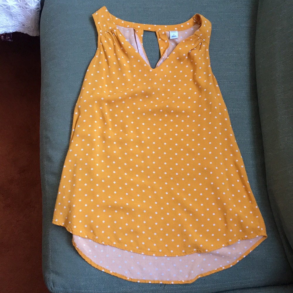 Yellow polka dot tank top